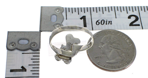 Multicolor Inlay Sterling Silver Dragonfly Southwest Ring Size 6 WX75351